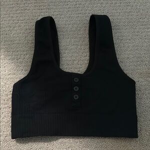 Gymshark Black Sports Bra with White Logo size small